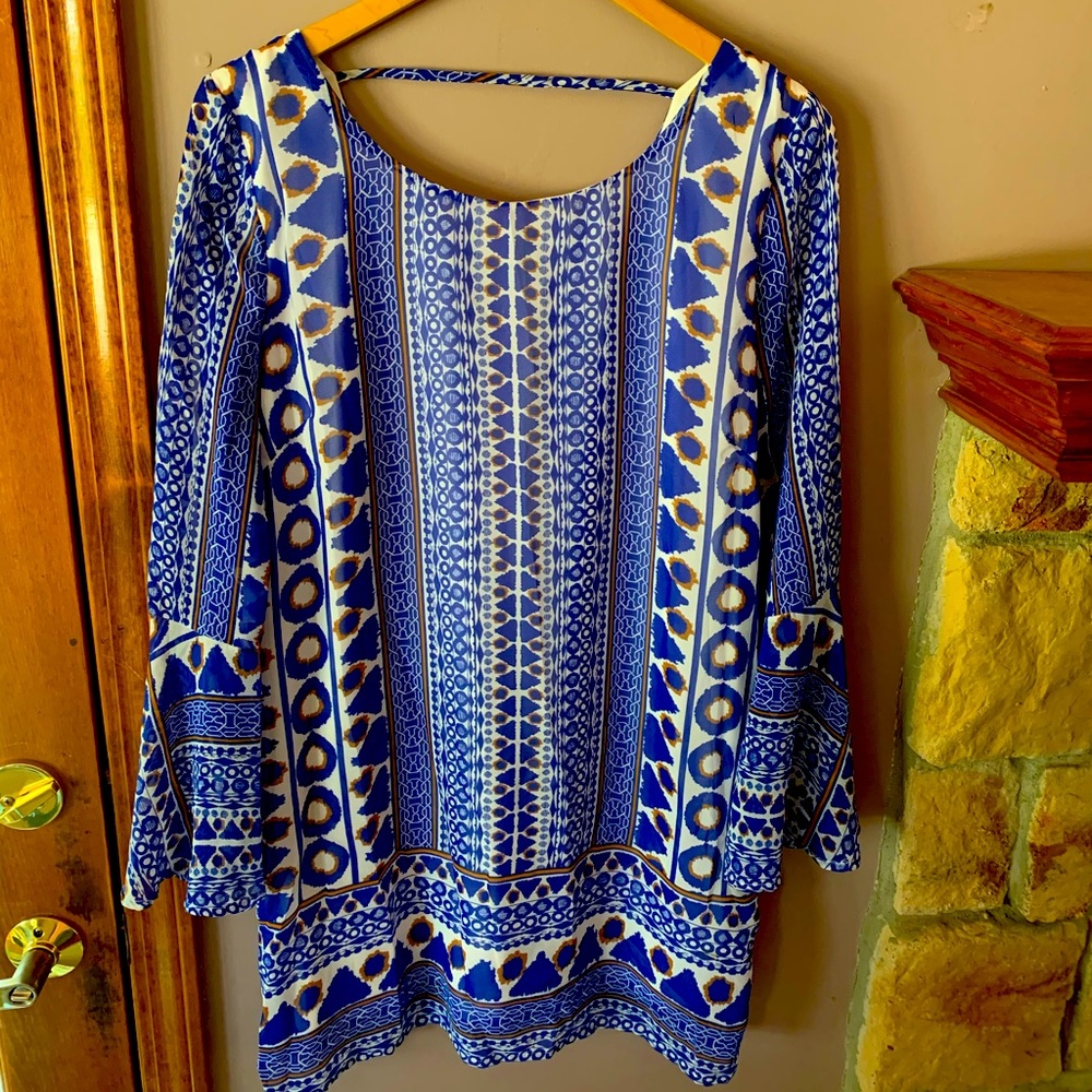 Silky, long sleeve dress